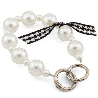 Тримач телефону декор чохла з намистин зі стрічкою 26х1, 8 мм 1 шт. Перлинний