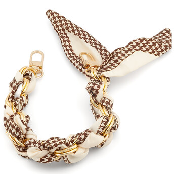 Цепь с лентой Твилли для телефона/сумки 30х1,6 см 1 шт. принт Gold Houndstooth Series ●Brown Model