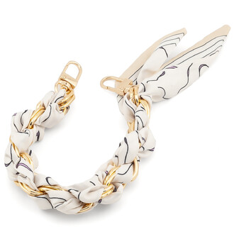 Цепь с лентой Твилли для телефона/сумки 30х1,6 см 1 шт. принт Gold Stripe Series ●White Style Ⅱ