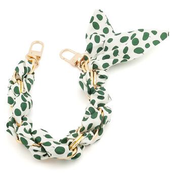 Ланцюг зі стрічкою Твіллі для телефону/сумки 30х1,6 см 1 шт. принт Gold Polka Dot Series ●Green Style
