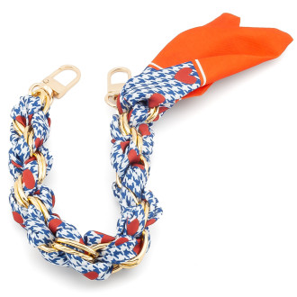 Цепь с лентой Твилли для телефона/сумки 30х1,6 см 1 шт. принт Gold Houndstooth Series ●Red Model