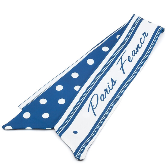 Платок-лента Твилли для сумки/волос 90х5 см 1 шт. принт Polka Dot Series ●Blue Model