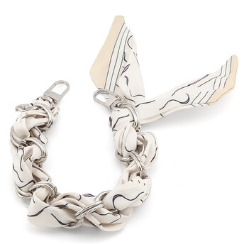 Цепь с лентой Твилли для телефона/сумки 30х1,6 см 1 шт. принт Silver Stripe Series ●White Model Ⅱ