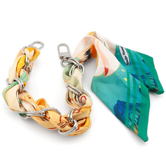 Цепь с лентой Твилли для телефона/сумки 30х1,6 см 1 шт. принт Silver Summer Series ●Blue Model Ⅱ