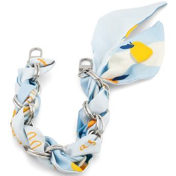 Цепь с лентой Твилли для телефона/сумки 30х1,6 см 1 шт. принт Silver Summer Series ●Blue Model