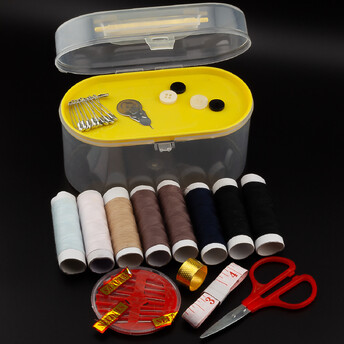 Набор швейный в органайзере, 1шт., размер 7,5х12см, всего в наборе 37шт., цвет в ассортименте