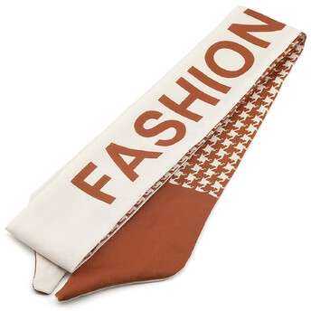 Платок-лента Твилли для сумки/волос 90х5 см 1 шт. принт Houndstooth Series ●Brown Model