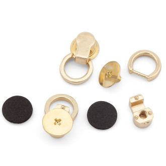 Винт с полукольцом и защитой 10,5х6,5 мм полукольцо 11 мм 2 шт. Золотистый