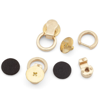 Винт с полукольцом и защитой 10,5х6,5 мм полукольцо 11 мм 2 шт. Золотистый