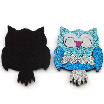 Аппликация пришивная нашивка Сова 4х5,4 см 2 шт. Синий