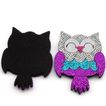 Аппликация пришивная нашивка Сова 4х5,4 см 2 шт. Фиолетовый