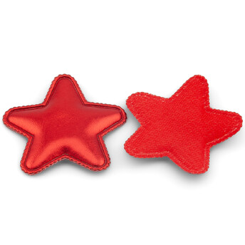 Аппликация пришивная нашивка Звезда, из экокожи 4,4х4,1 см 2 шт. Красный