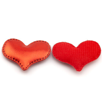 Аппликация пришивная нашивка Сердце, из экокожи 4,4х3,3 см 2 шт. Красный