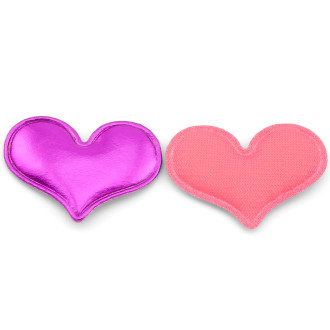 Аппликация пришивная нашивка Сердце, из экокожи 4,8х3,4 см 2 шт. Розовый