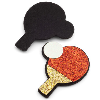 Аппликация пришивная нашивка Настольный теннис 3,2х4 см 2 шт. Красный