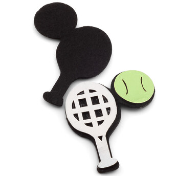 Аппликация пришивная нашивка Теннис 4х4,8 см 2 шт. Белый