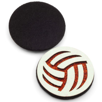 Аппликация пришивная нашивка Волейбол 4,7 см 2 шт. Белый с красным