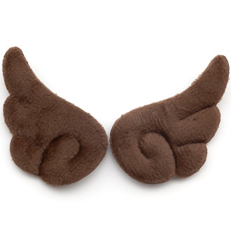 Аппликация пришивная нашивка Крыло ангела 3,6х6,3 см 2 шт. Коричневый