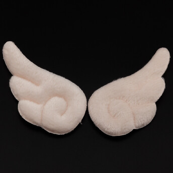 Аппликация пришивная нашивка Крыло ангела 3,6х6,3 см 2 шт. Пудровый