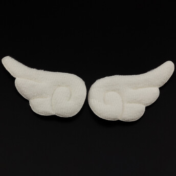 Аппликация пришивная нашивка Крыло ангела 3,6х6,3 см 2 шт. Айвори