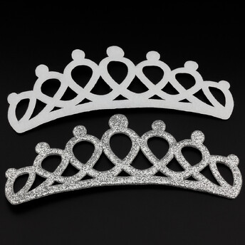 Аппликация пришивная нашивка Диадема 12,8х5,8 см 2 шт. Серебристый