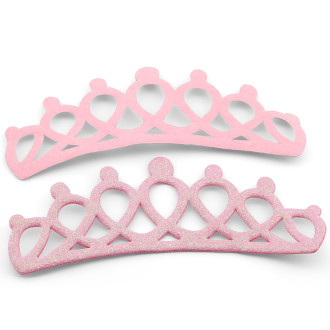 Аппликация пришивная нашивка Диадема 12,8х5,8 см 2 шт. Розовый светлый