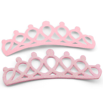 Аппликация пришивная нашивка Диадема 12,8х5,8 см 2 шт. Розовый светлый