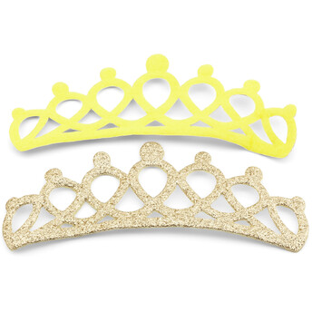 Аппликация пришивная нашивка Диадема 12,8х5,8 см 2 шт. Желтый