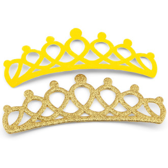 Аппликация пришивная нашивка Диадема 12,8х5,8 см 2 шт. Золотистый