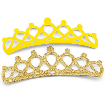 Аппликация пришивная нашивка Диадема 12,8х5,8 см 2 шт. Золотистый