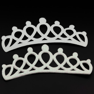 Аппликация пришивная нашивка Диадема 12,8х5,8 см 2 шт. Белый