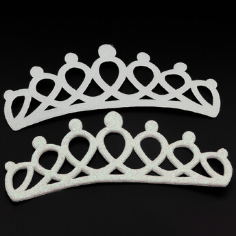 Аппликация пришивная нашивка Диадема 12,8х5,8 см 2 шт. Белый