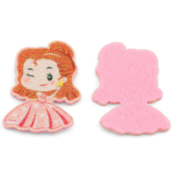 Аппликация пришивная нашивка Золушка 5,3х3,8см 2 шт. наряд Розовый