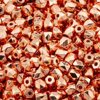 Бусины пластиковые Цилиндр граненный +-100 шт. 4х4 мм Розовое золото