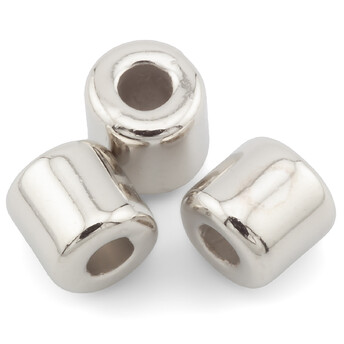 Бусины пластиковые Цилиндр +-100 шт. 4х4 мм Платина