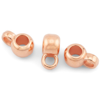 Бейл Бочонок пластиковый +-50 шт. 6 мм петелька внутр. 2,5 мм Розовое золото