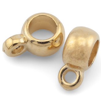 Бейл Бочонок пластиковый +-50 шт. 8 мм петелька внутр. 2 мм Золотистый