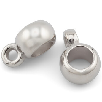 Бейл Бочонок пластиковый +-50 шт. 8 мм петелька внутр. 2 мм Платина