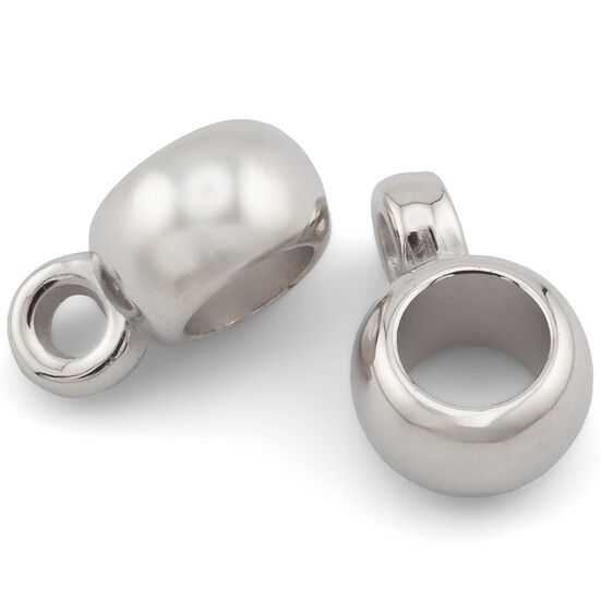 Бейл Бочонок пластиковый +-50 шт. 8 мм петелька внутр. 2 мм Платина