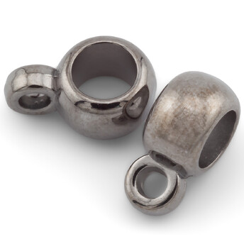 Бейл Бочонок пластиковый +-50 шт. 8 мм петелька внутр. 2 мм Черный Никель