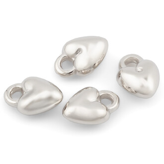 Намистини підвіски Серце 8х6х4,2 мм +-100 шт. Платиновий