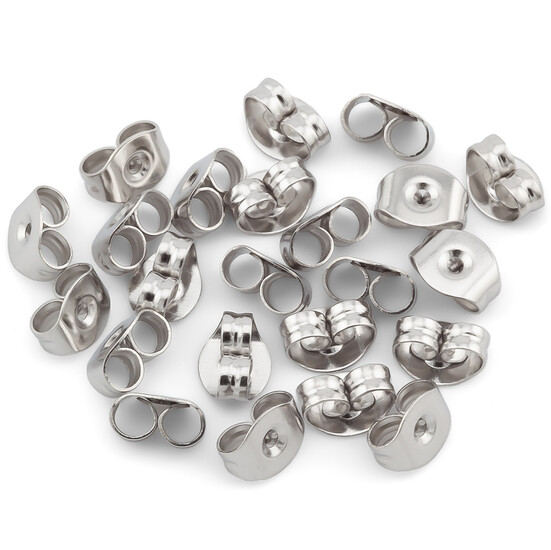 Заглушки для гвоздиков бабочка из нержавеющей стали 6х4,5х3 мм Платина +-60 шт.