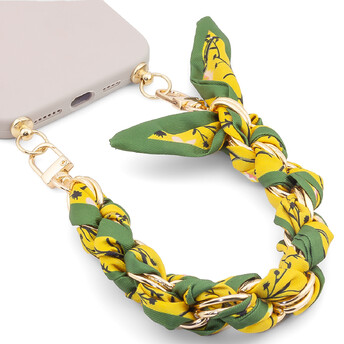 Ланцюг зі стрічкою Твіллі для телефону/сумки 30х1,6 см 1 шт. принт Gold Shadow Mystery ●Palace Yellow