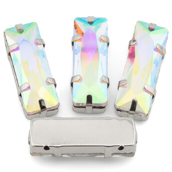 Стразы в цапах пришивные Прямоугольник 8х24 мм АВ 5 шт.