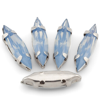 Стразы в цапах пришивные Лодочка 4х15 мм Смола лунный 10 шт.