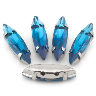 Стразы в цапах пришивные Лодочка 4х15 мм Море 10 шт.