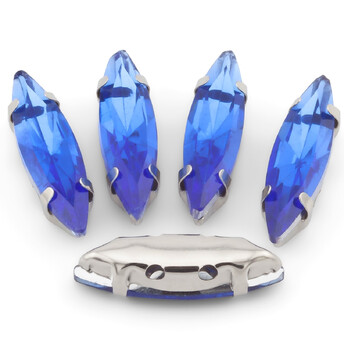 Стразы в цапах пришивные Лодочка 4х15 мм Электрик 10 шт. _СЦЛ 00415