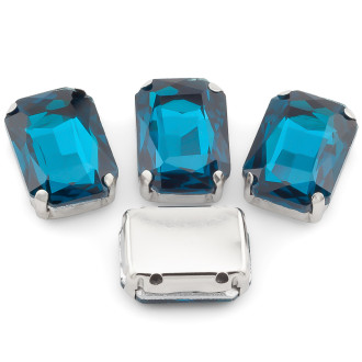 Стразы в цапах пришивные Прямоугольник 6х8 мм 10 шт. Море