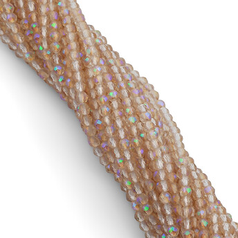 Бусины Шпинель огранка круглая 2 мм Ø 0,5 мм +-200 шт. нить 37 см Шампань АВ