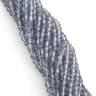 Бусины Шпинель огранка круглая 2 мм Ø 0,5 мм +-200 шт. нить 37 см Серый